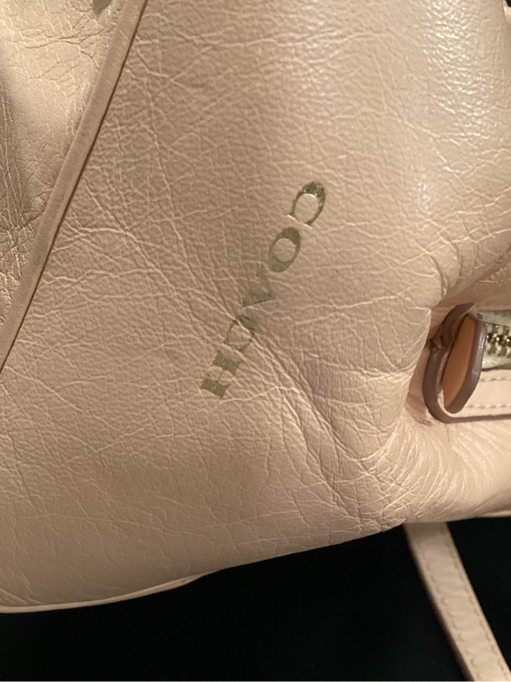 Coach Quilted Leather Satchel in Light Blush/Peach #M1420 - Picture 7 of 14